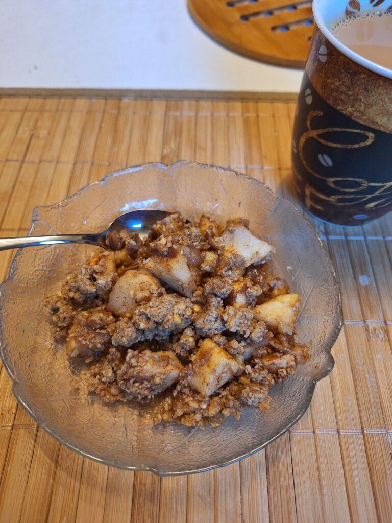 Apfel-Crumble mit Haferflocken